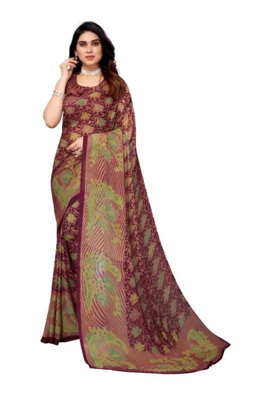 Fancy Georgette Printed Saree With blouse